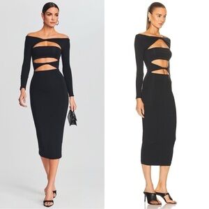 SER.O.YA long sleeved black dress